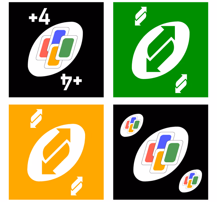 Bases para copos alternativas Desenhos de cartões de cores uno - TenStickers
