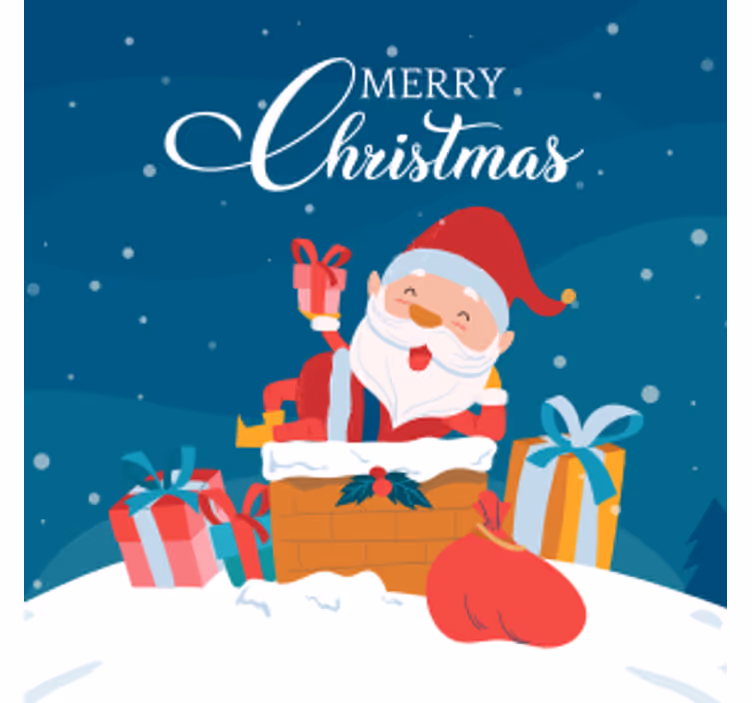 Bases para copos de natal papai noel com presentes - TenStickers