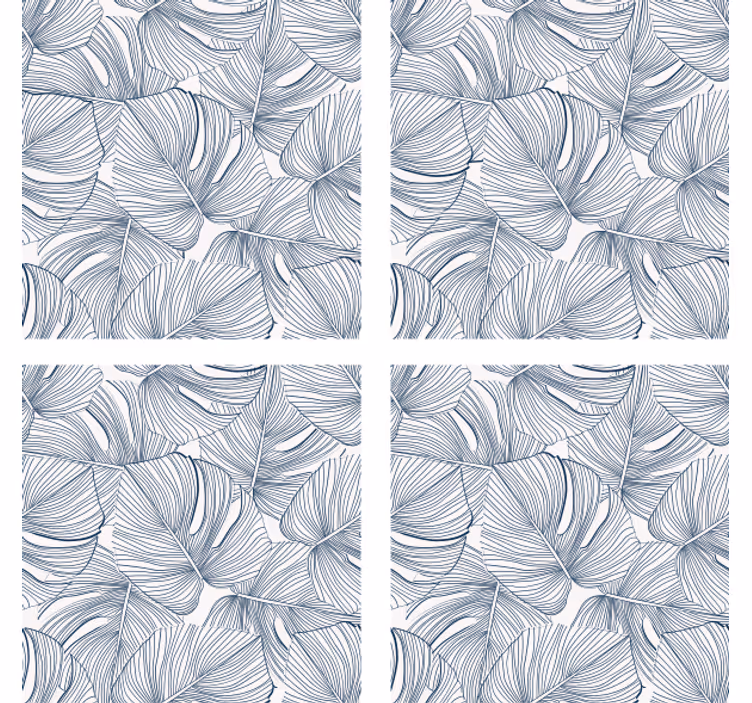 Bases para copos de design com padrão de folhas - TenStickers