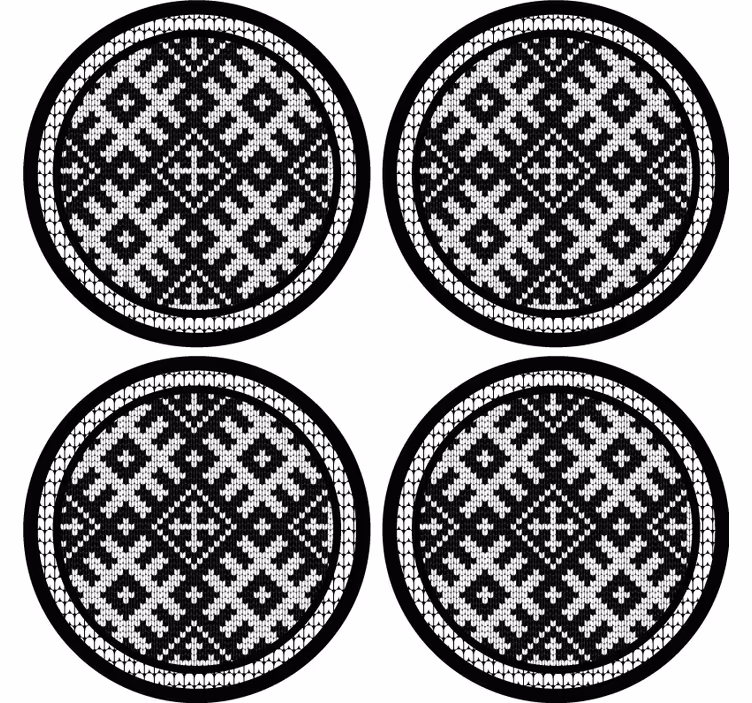 Bases para copos de padrões de tricô - TenStickers