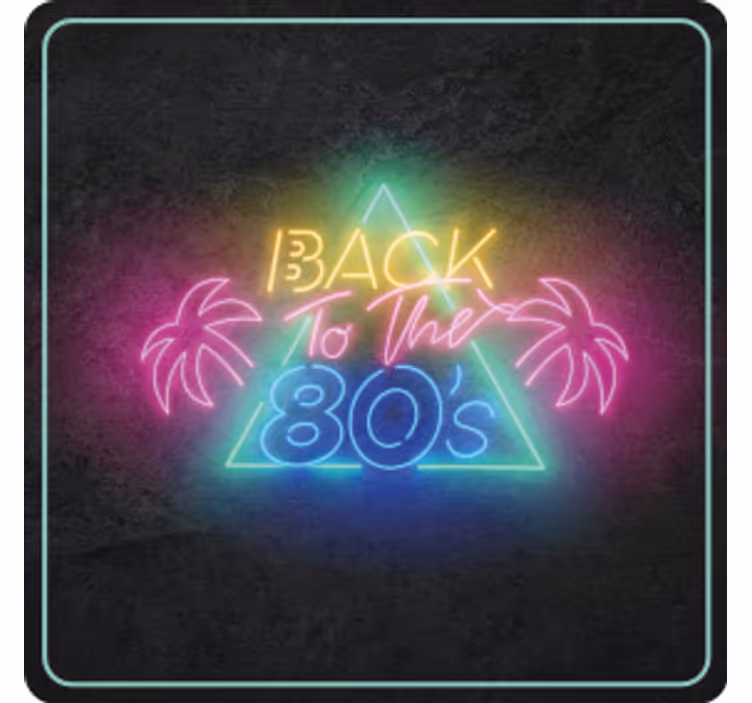 Bases para copos vintage neon anos 80 retrô - TenStickers