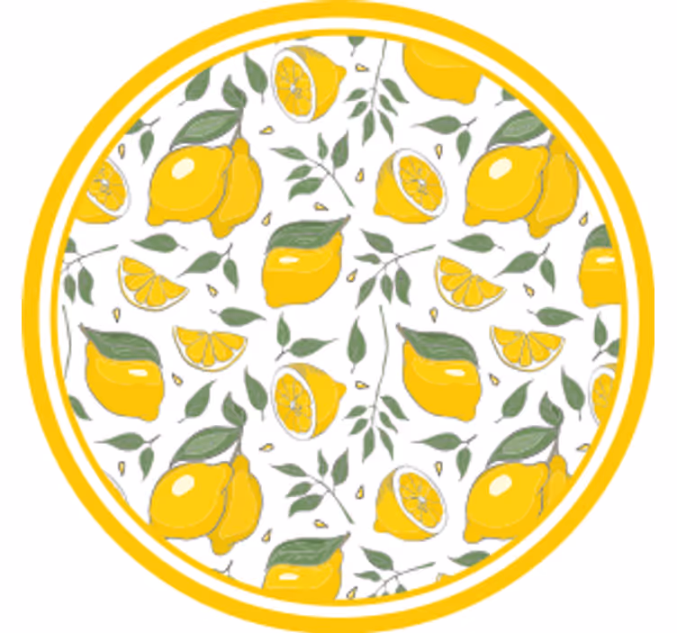 Bases para copos de elementos de padrão limão - TenStickers
