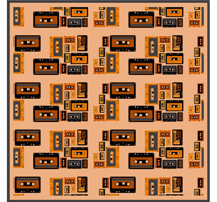 Bases para copos vintage Padrão de cassete dos anos 80 - TenStickers