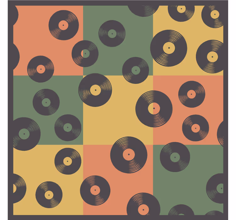 Bases para copos com padrão de disco de vinil - TenStickers