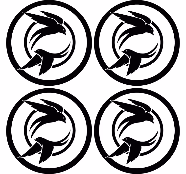 Bases para copos emblema de pássaros estilizados - TenStickers