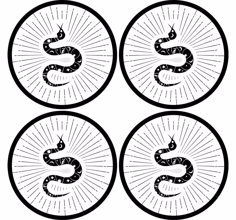 Bases para copos com motivo de cobra abstrato - TenStickers