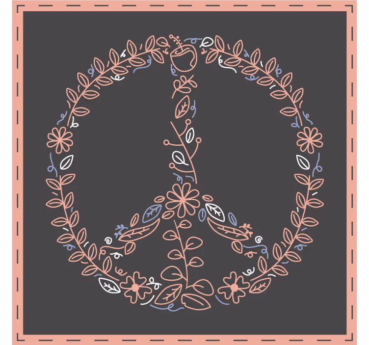 Bases para copos emblema floral da paz - TenStickers