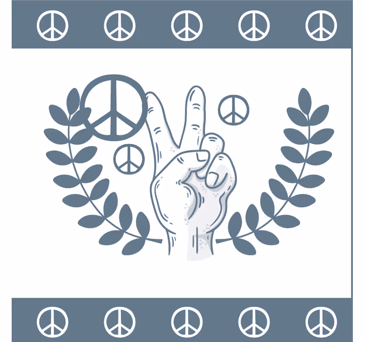 Bases para copos frase símbolo da paz e vitória - TenStickers