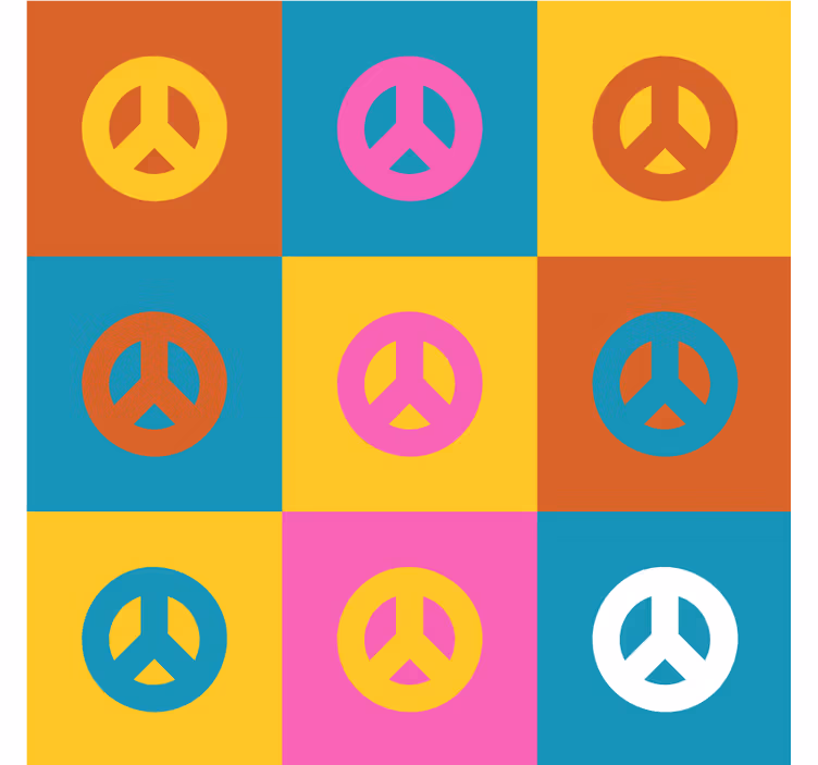 Bases para copos símbolos de paz coloridos - TenStickers