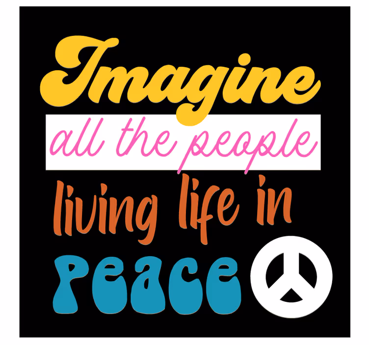 Bases para copos vintage Símbolo da paz com john lennon - TenStickers