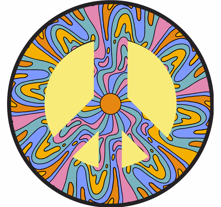Bases para copos símbolo da paz vibrante - TenStickers