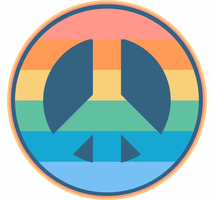 Bases para copos vintage símbolo da paz retrô - TenStickers