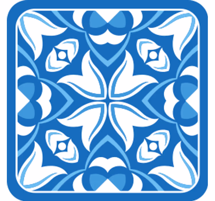 Bases para copos de padrão floral azul - TenStickers