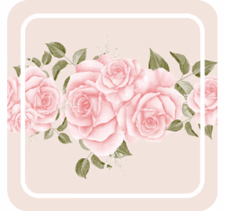 Bases para copos modernas arranjo floral rosa - TenStickers