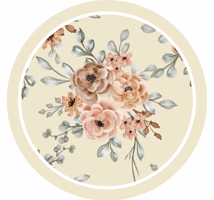Bases para copos vintage padrão de elegância floral - TenStickers