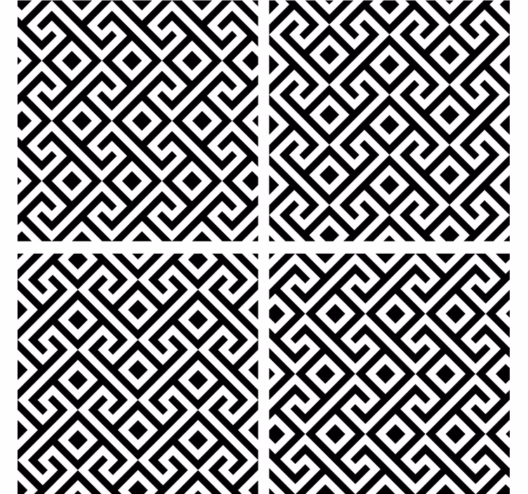 Bases para copos de padrão geométrico preto e branco - TenStickers