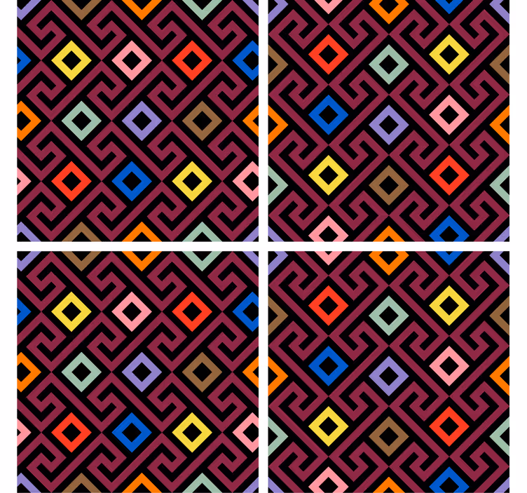 Bases para copos de padrão geométrico colorido - TenStickers