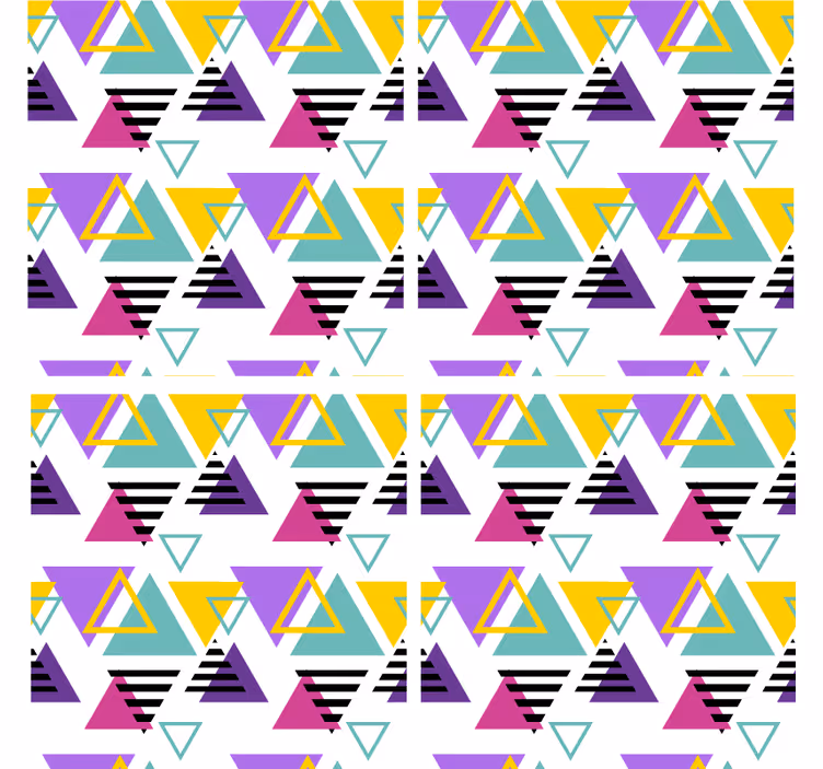 Bases para copos vintage Cores vivas padrão dos anos 80 - TenStickers