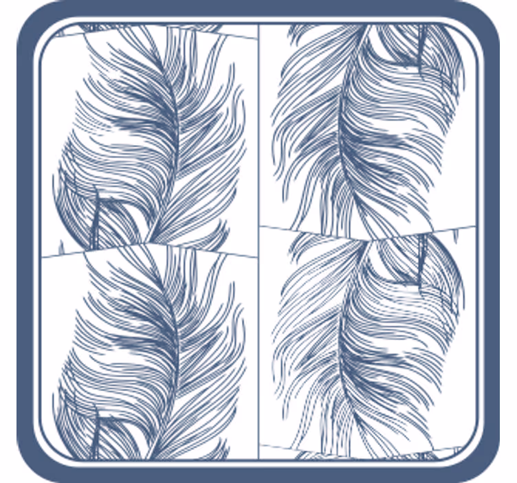 Bases para copos de padrão de pena elegante - TenStickers