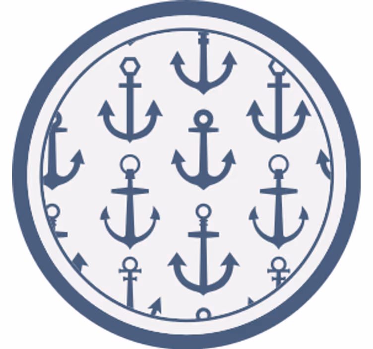 Bases para copos de motivo Âncora náutica - TenStickers