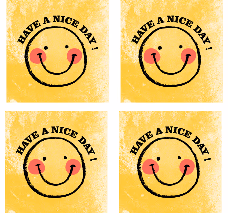 Bases para copos frase sorriso alegre com mensagem - TenStickers