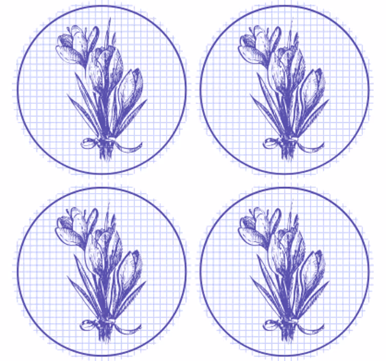 Bases para copos de ilustração botânica elegante - TenStickers