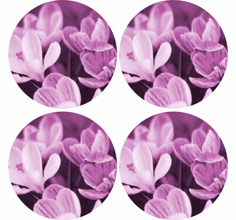 Bases para copos de elemento floral vibrante - TenStickers