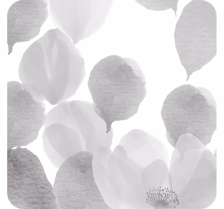 Bases para copos de pétalas cinzas suaves - TenStickers