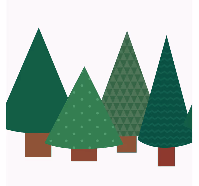Bases para copos de natal Patchwork padrão de árvore de natal - TenStickers