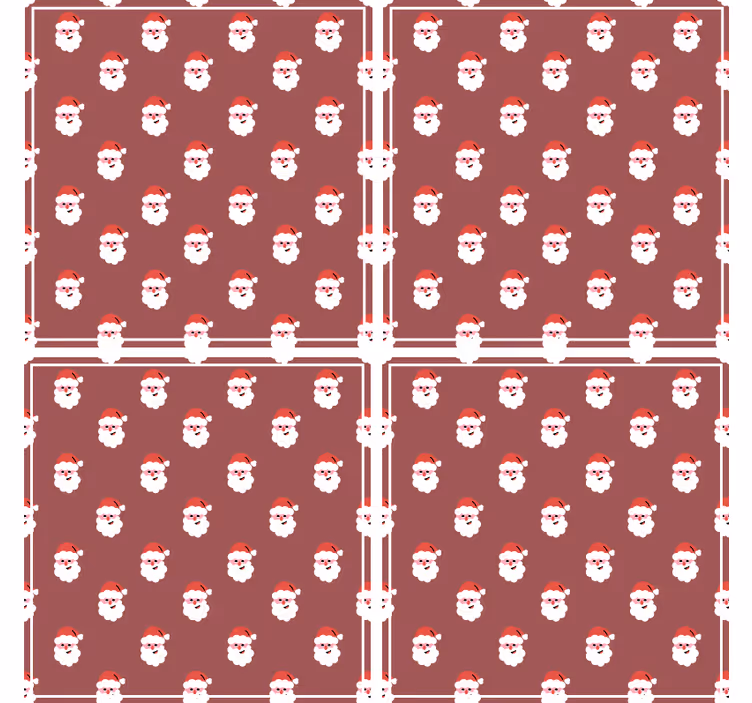 Bases para copos de natal padrão de faces do papai noel - TenStickers