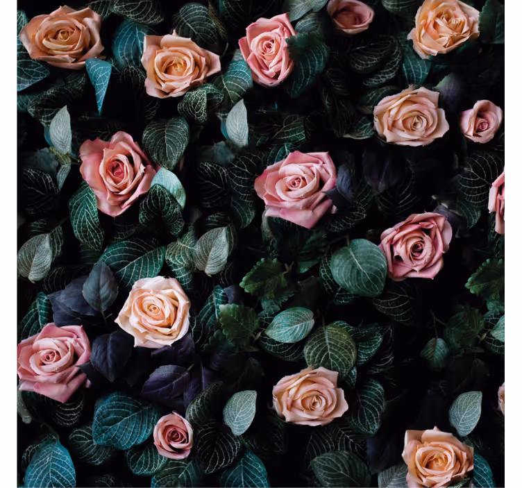 Bases para copos de texturas Flores rosas vermelhas - TenStickers
