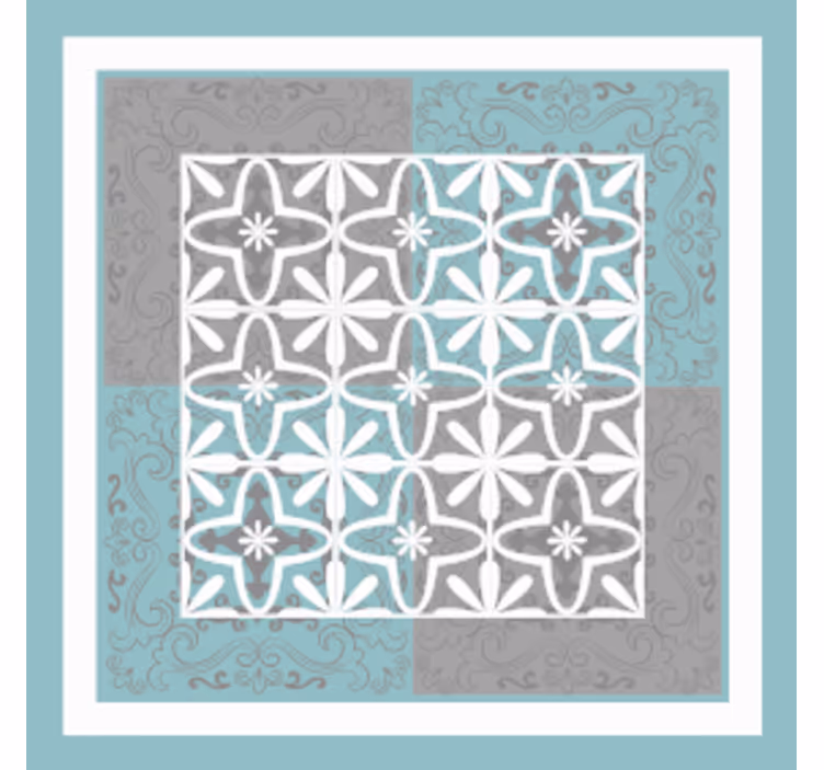 Bases para copos azulejos emblema botânico detalhado - TenStickers