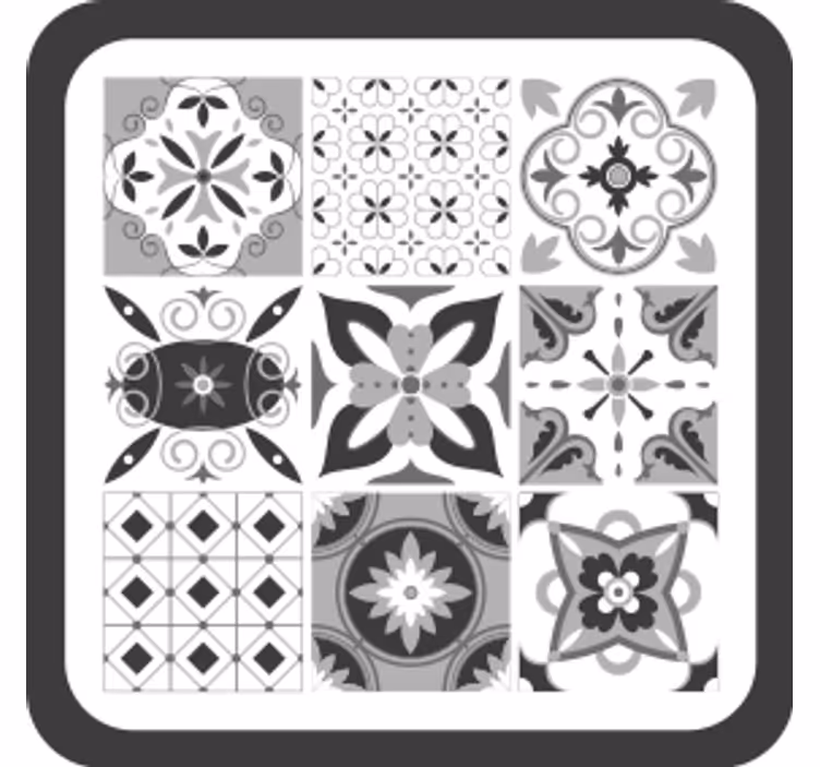 Bases para copos de motivos florais geométricos - TenStickers