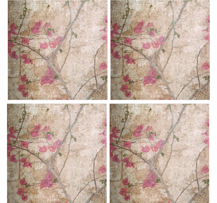 Bases para copos de motivo floral texturizado - TenStickers