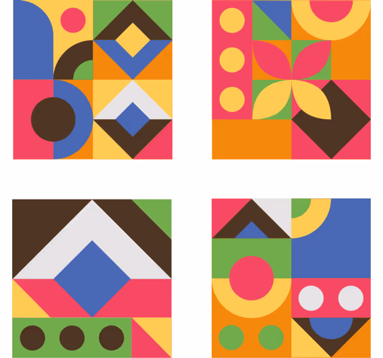 Bases para copos de formas geométricas coloridas - TenStickers