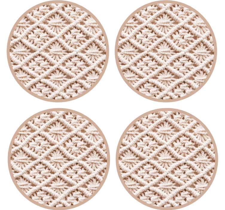 Bases para copos de padrão de crochê intricado - TenStickers