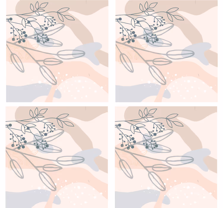 Bases para copos de padrões abstratos florais - TenStickers