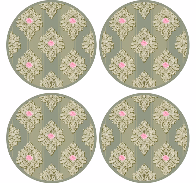 Bases para copos vintage elemento botânico intricado - TenStickers