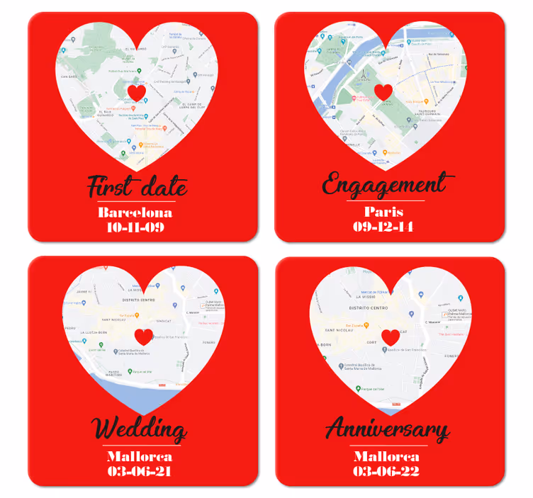 Bases para copos de casamentos locais para momentos especiais - TenStickers