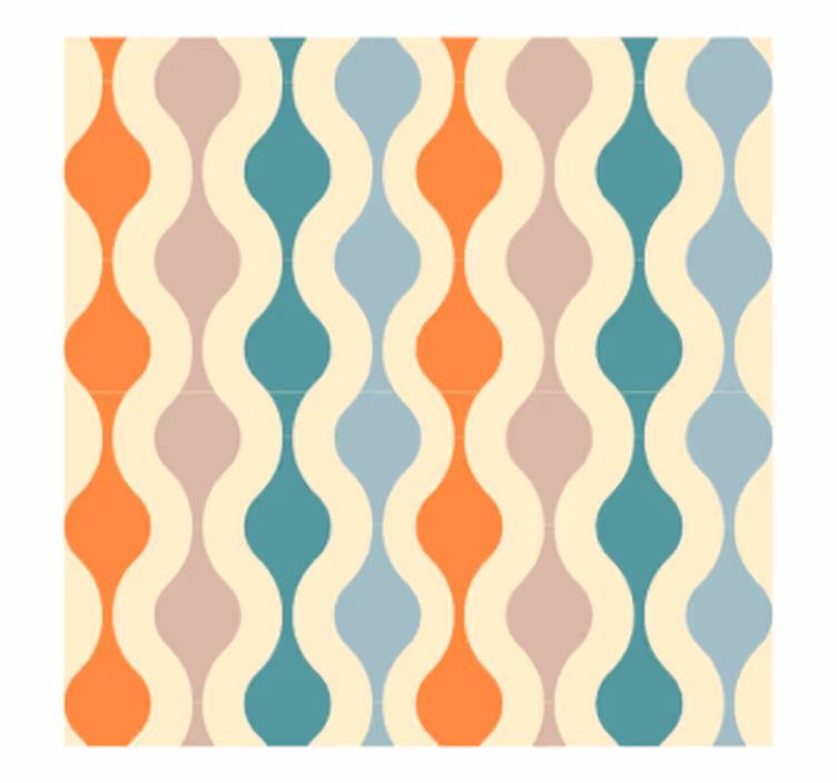 Bases para copos vintage padrão ondulado multicolorido - TenStickers