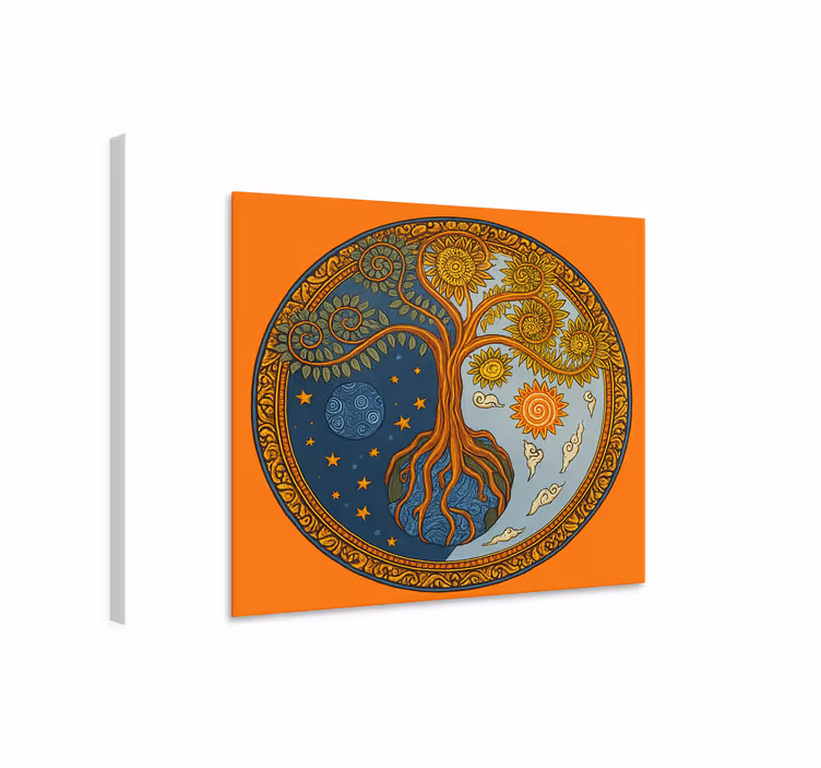 Quadro decorativo para sala árvore espiritual da vida - TenStickers