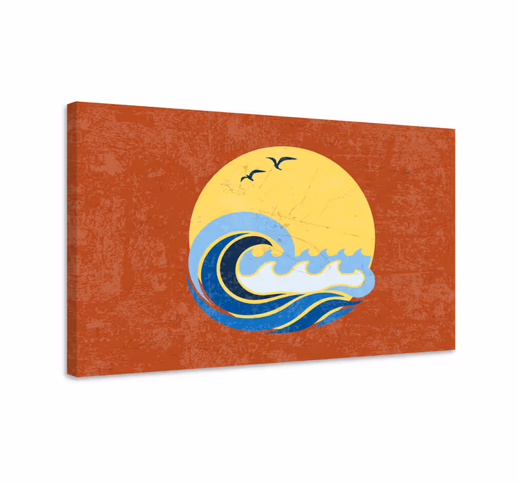Quadro náutico Sol, praia e onda - TenStickers