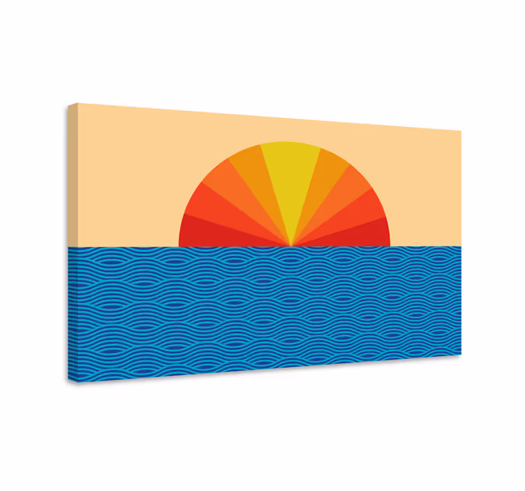 Quadro vintage reflexão do pôr do sol - TenStickers