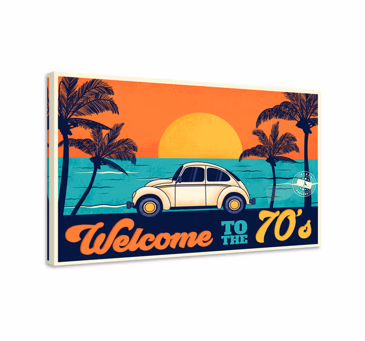 Quadro vintage Bem vindo aos anos 70 - TenStickers