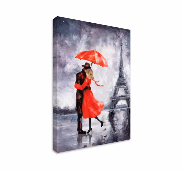 Quadros de pessoas Personas enamorados na torre eiffel - TenStickers
