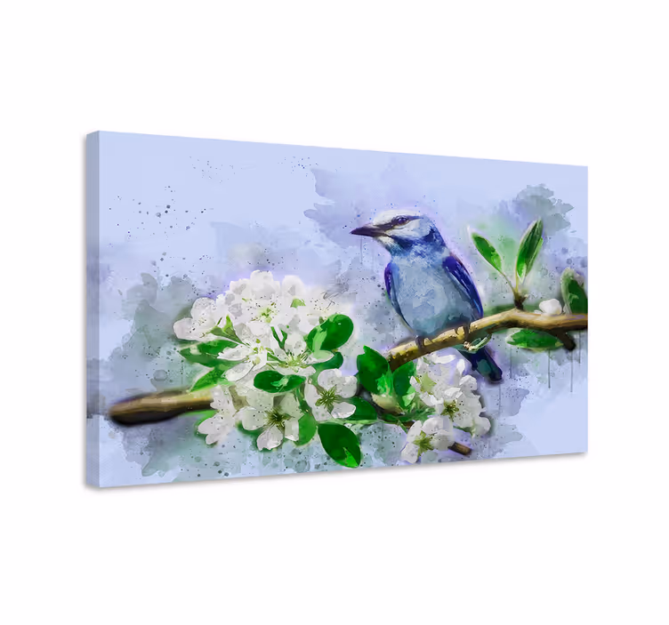 Quadro de árvores Flores e pássaros - TenStickers