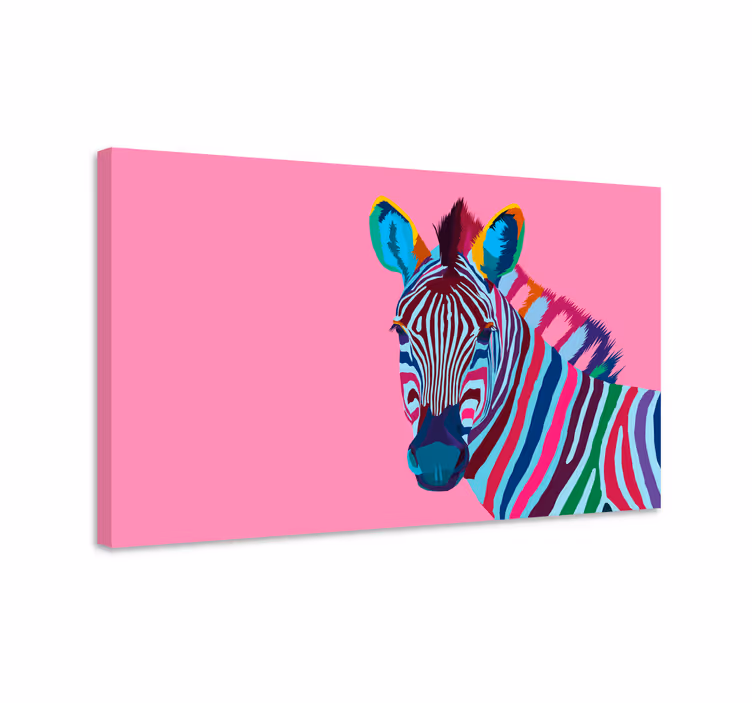 Quadro animais Zebra arco-íris - TenStickers