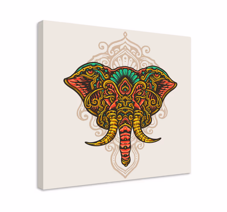 Quadro Elefantes mandala multicoloridos - TenStickers