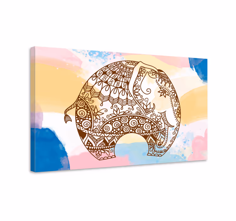 Quadro de elefantes ilustração decorativa de elefantes - TenStickers