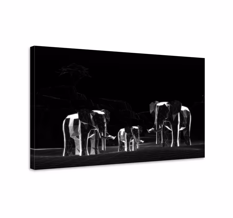Quadro de elefantes família de elefantes geométricos - TenStickers